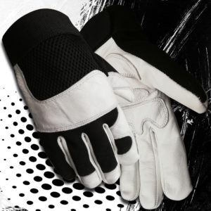 White Color Mechanic Gloves High Quality Leather Gloves